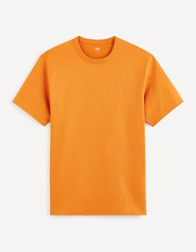T-shirt boxy 100% coton - orange - celio - Modalova