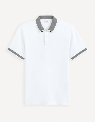 Polo jersey 100% coton - blanc - celio - Modalova