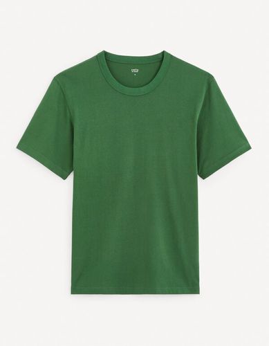 T-shirt boxy 100% coton - vert - celio - Modalova