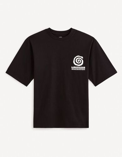 T-shirt oversize col rond - noir - celio - Modalova