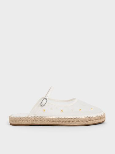 Charles & Keith - Espadrilles claquettes en maille brodée de fleurs - Charles & Keith - Modalova