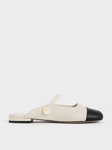 Charles & Keith - Pearl Embellished Flat Mules - Charles & Keith - Modalova