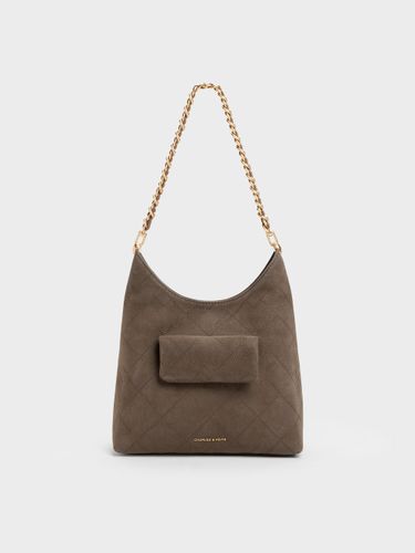 Charles & Keith - Sac hobo Duo matelassé à poche avant et chaîne - Charles & Keith - Modalova