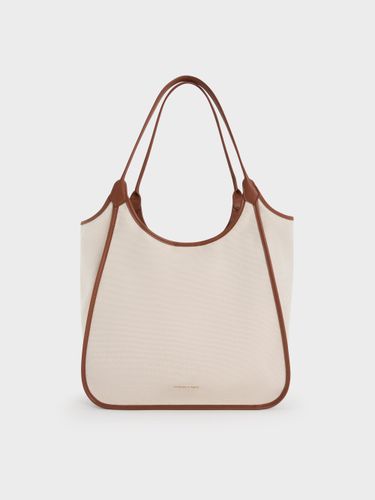 Charles & Keith - Sac cabas en toile à bordure contrastante Sianna - Charles & Keith - Modalova