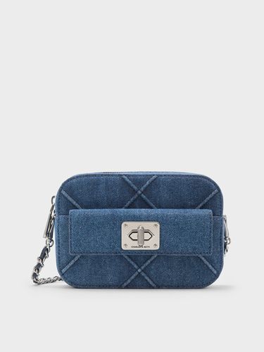 Charles & Keith - Sac bandoulière zippé en denim à chevrons Eleni - Charles & Keith - Modalova