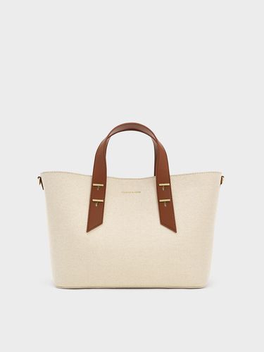 Charles & Keith - Sac à main en toile double poignée à détail métallique - Charles & Keith - Modalova