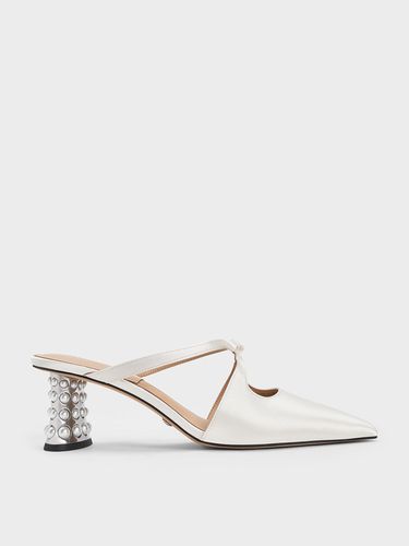 Charles & Keith - Mules à talon perlé et nœud - Charles & Keith - Modalova