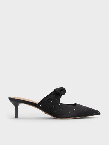 Charles & Keith - Mules à talon de chaton à pois et nœud Jayce - Charles & Keith - Modalova