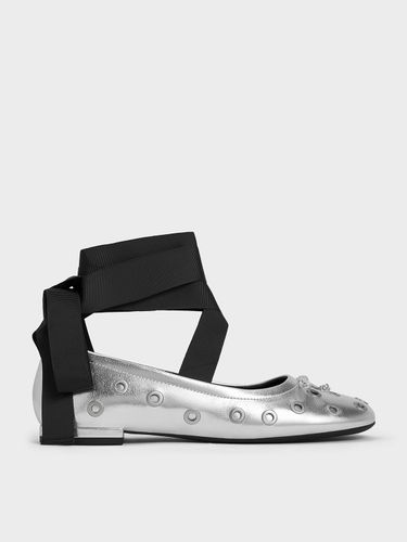 Charles & Keith - Ballerines métallisées à nouer à œillets Margot - Charles & Keith - Modalova
