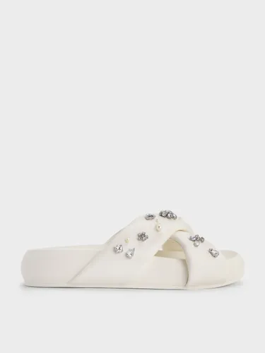 Charles & Keith - Sandales à semelle plateforme à perles et strass - Charles & Keith - Modalova