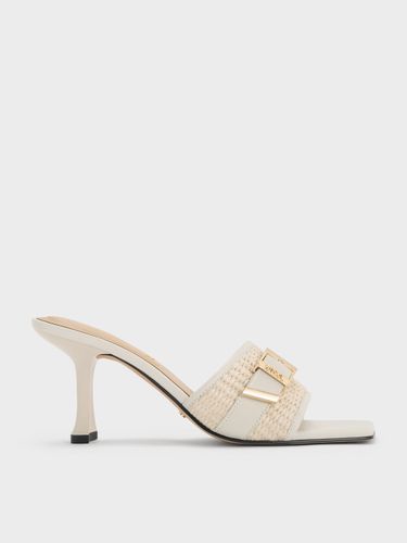 Charles & Keith - Mules en cuir et raphia à talon et boucle Whitney - Charles & Keith - Modalova