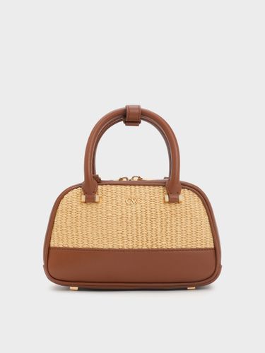 Charles & Keith - Sac bowling en cuir et en raphia - Charles & Keith - Modalova