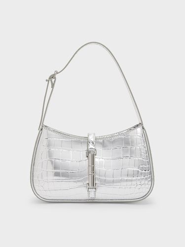 Charles & Keith - Sac porté épaule à effet croco et détail métallique Cesia - Charles & Keith - Modalova