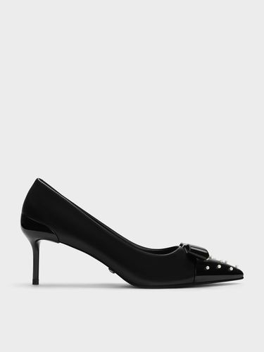 Charles & Keith - Escarpins en cuir orné de perles à bout pointu - Charles & Keith - Modalova