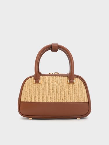 Charles & Keith - Sac bowling en cuir et en raphia - Charles & Keith - Modalova