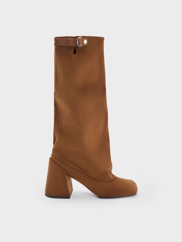 Charles & Keith - Bottes hautes en suédine à talon carré et boucle latérale Robbie - Charles & Keith - Modalova