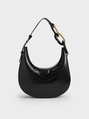 Charles & Keith - Sac en demi lune à effet croco et détail métallique Kora - Charles & Keith - Modalova