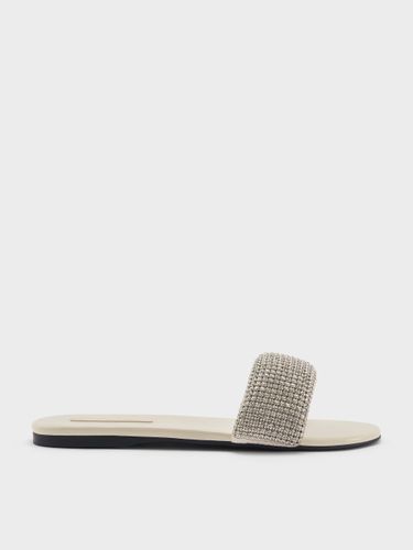 Charles & Keith - Claquettes en suédine ornées de strass - Charles & Keith - Modalova