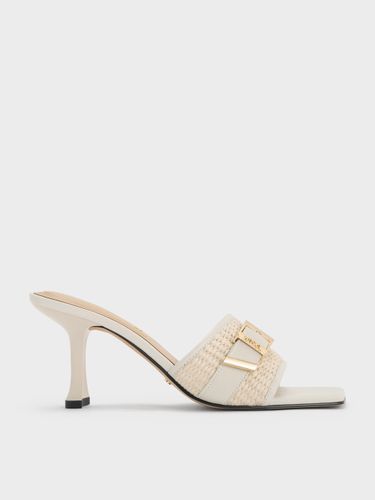 Charles & Keith - Mules en cuir et raphia à talon et boucle Whitney - Charles & Keith - Modalova
