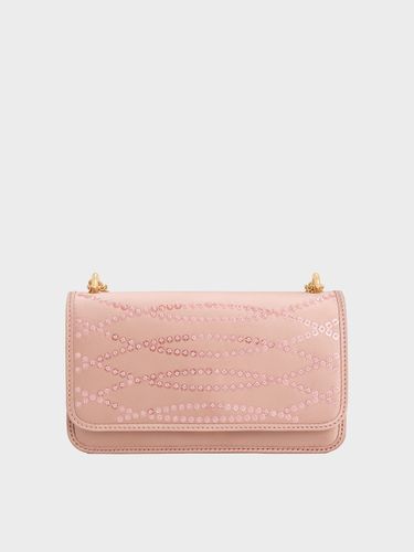 Charles & Keith - Mini sac en satin à sequins et lanière chaîne - Charles & Keith - Modalova