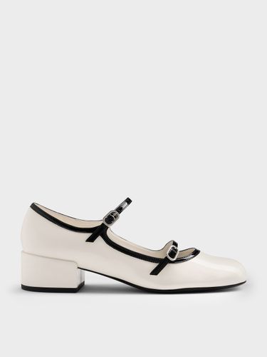 Charles & Keith - Escarpins Mary Jane en cuir verni à double lanière et bordure contrastée - Charles & Keith - Modalova