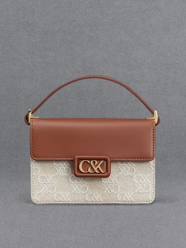 Charles & Keith - Sac boxy en cuir et toile bicolore - Charles & Keith - Modalova