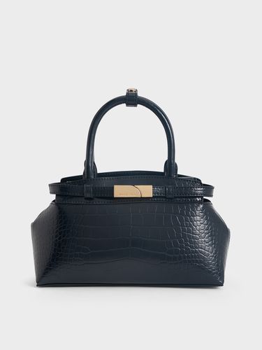 Charles & Keith - Sac cabas allongé à effet croco et détail métallique Aurelia - Charles & Keith - Modalova