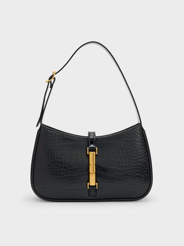 Charles & Keith - Sac porté épaule à effet croco et détail métallique Cesia - Charles & Keith - Modalova