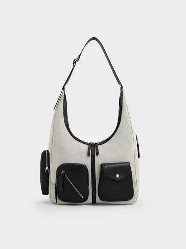 Charles & Keith - Sac hobo en toile à poches multiples Thora - Charles & Keith - Modalova