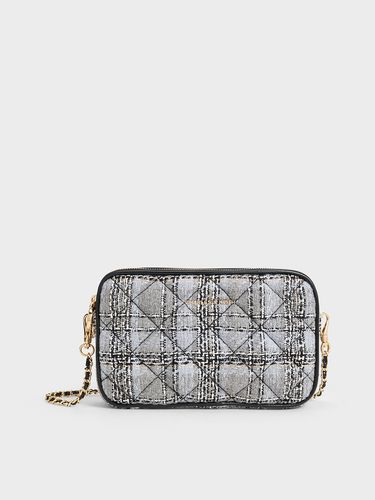 Charles & Keith - Mini-sac boxy matelassé en tweed Apfra - Charles & Keith - Modalova