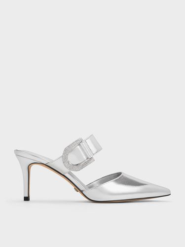 Charles & Keith - Escarpins mule en cuir métallisé orné de cristaux Gabine - Charles & Keith - Modalova