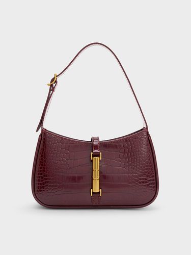 Charles & Keith - Sac porté épaule à effet croco et détail métallique Cesia - Charles & Keith - Modalova