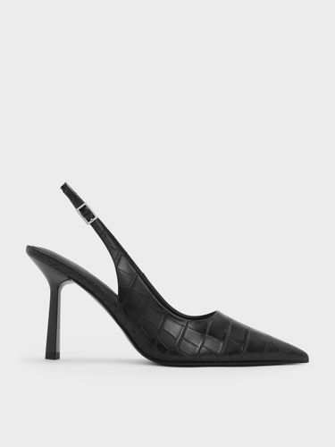 Charles & Keith - Escarpins effet croco à bride arrière et bout pointu - Charles & Keith - Modalova