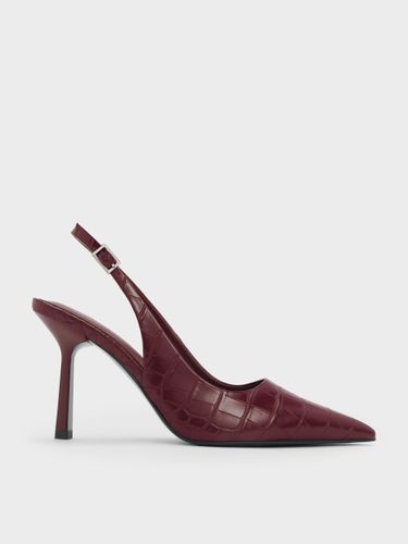 Charles & Keith - Escarpins effet croco à bride arrière et bout pointu - Charles & Keith - Modalova