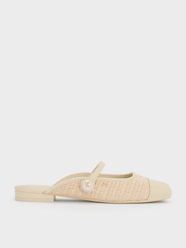 Charles & Keith - Claquettes en raphia ornées de perles Aeryn - Charles & Keith - Modalova