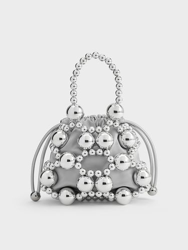 Charles & Keith - Sac à main à poignée en perles métalliques - Charles & Keith - Modalova