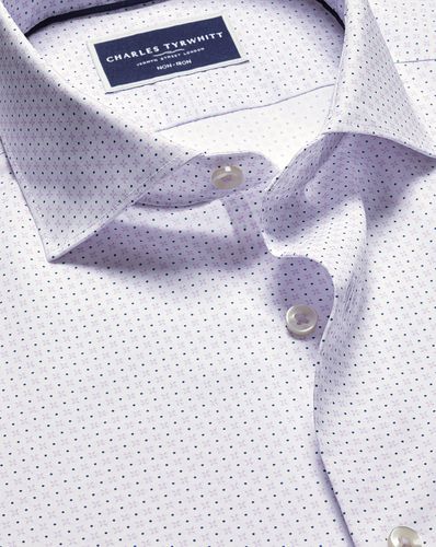 Chemise Extensible À Motif Géométrique À Col Semi-Italien Sans Repassage - Et Lilas par - Charles Tyrwhitt - Modalova