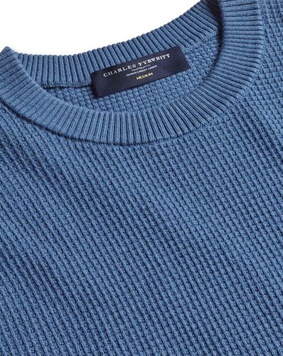Pull Gaufré En Coton Et Mérinos À Col Rond - Océan par - Charles Tyrwhitt - Modalova