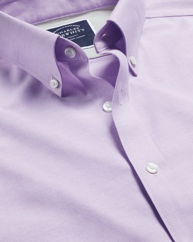 Chemise Oxford Stretch À Col Boutonné Sans Repassage - Lavande en par - Charles Tyrwhitt - Modalova