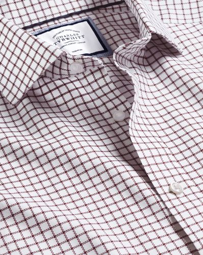 Chemise À Carreaux Et Tissage Richmond À Col Italien Sans Repassage - Bordeaux en par - Charles Tyrwhitt - Modalova