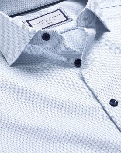 Chemise À Pois Texturée Extensible Sans Repassage - par - Charles Tyrwhitt - Modalova