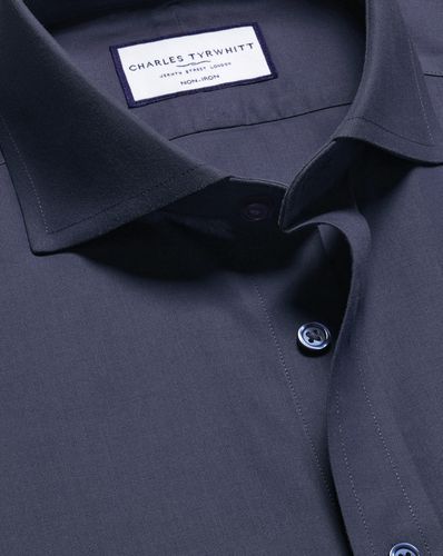 Chemise En Popeline À Col Italien Sans Repassage - Chiné par - Charles Tyrwhitt - Modalova