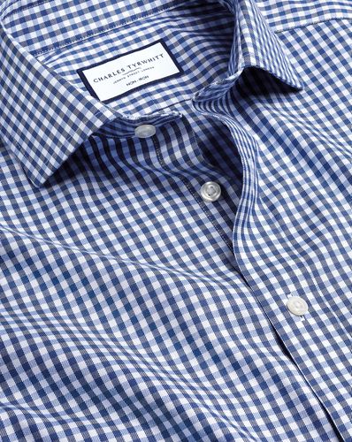 Chemise À Carreaux Vichy En Sergé À Col Italien Sans Repassage - par - Charles Tyrwhitt - Modalova