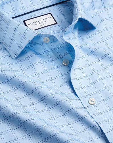 Chemise À Carreaux À Tissage Mayfair Et Col Italien Sans Repassage - par - Charles Tyrwhitt - Modalova