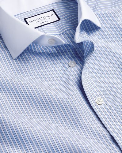 Chemise Winchester Guard À En Popeline À Col Italien Sans Repassage - Bleuet par - Charles Tyrwhitt - Modalova