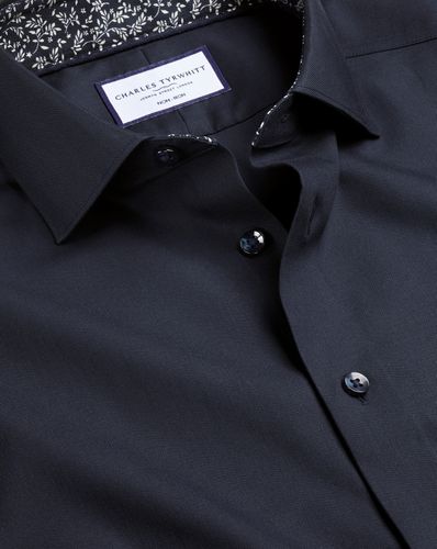 Chemise En Sergé À Col Semi-Italien Et Finition Imprimée - Marine en par - Charles Tyrwhitt - Modalova