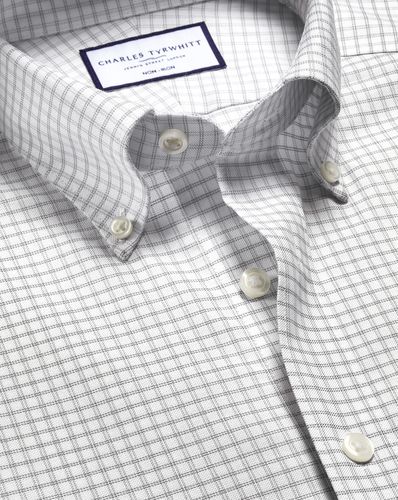 Chemise Oxford Extensible Sans Repassage - Gris par - Charles Tyrwhitt - Modalova