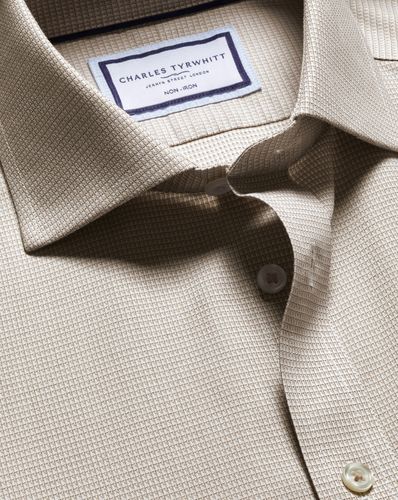 Chemise Extensible À Tissage Kensington Et Col Italien Sans Repassage - Gris Galet en par - Charles Tyrwhitt - Modalova