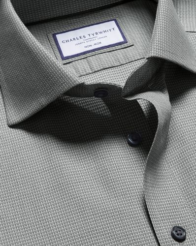 Chemise Extensible À Tissage Kensington Et Col Italien Sans Repassage - Gris Anthracite en par - Charles Tyrwhitt - Modalova