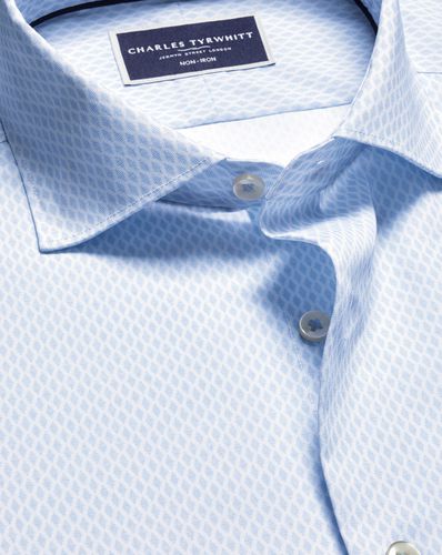 Chemise Extensible À Motif Losanges À Col Semi-Italien Sans Repassage - par - Charles Tyrwhitt - Modalova